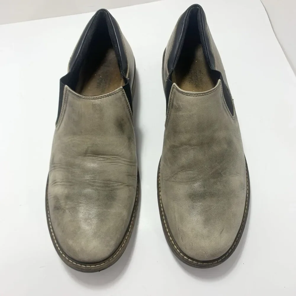 Naot Men’s Director Slip On Leather Gray Black Shoes Size 12-12.5 US